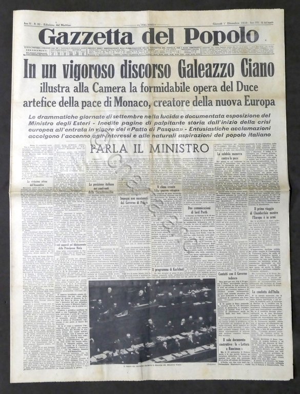 Giornale Gazzetta del Popolo N. 285 - Un Vigoroso discorso … | Immagine Gallery 1