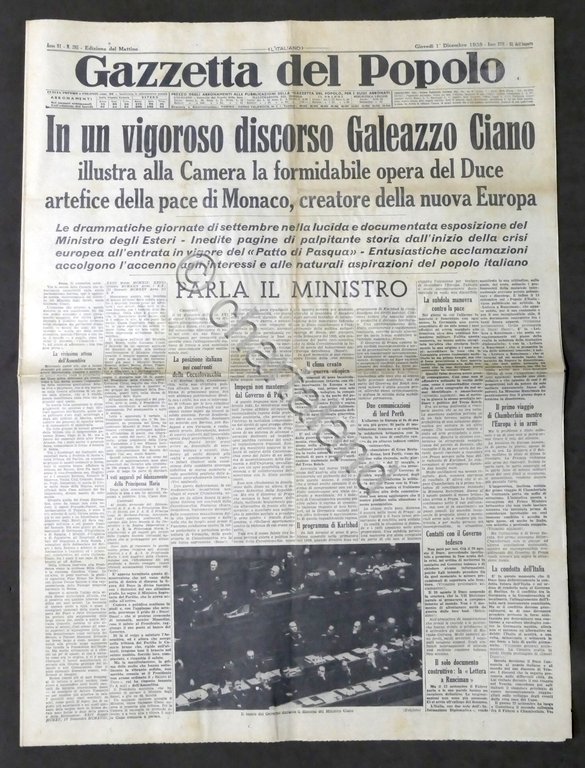 Giornale Gazzetta del Popolo N. 285 - Un Vigoroso discorso …