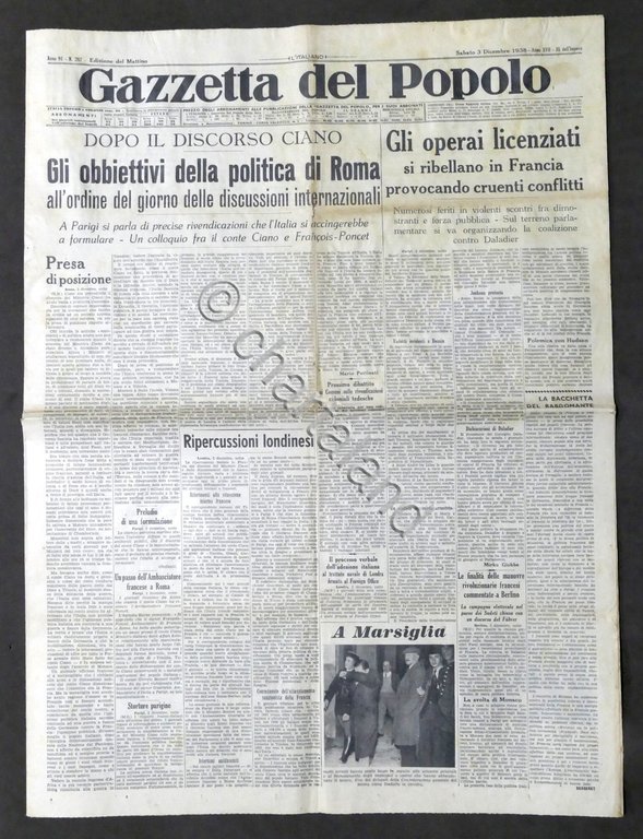Giornale Gazzetta del Popolo N. 287 - Gli obiettivi della …
