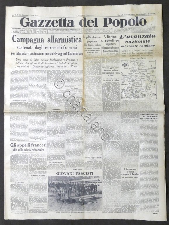 Giornale Gazzetta del Popolo N. 308 - Campagna allarmistica - …
