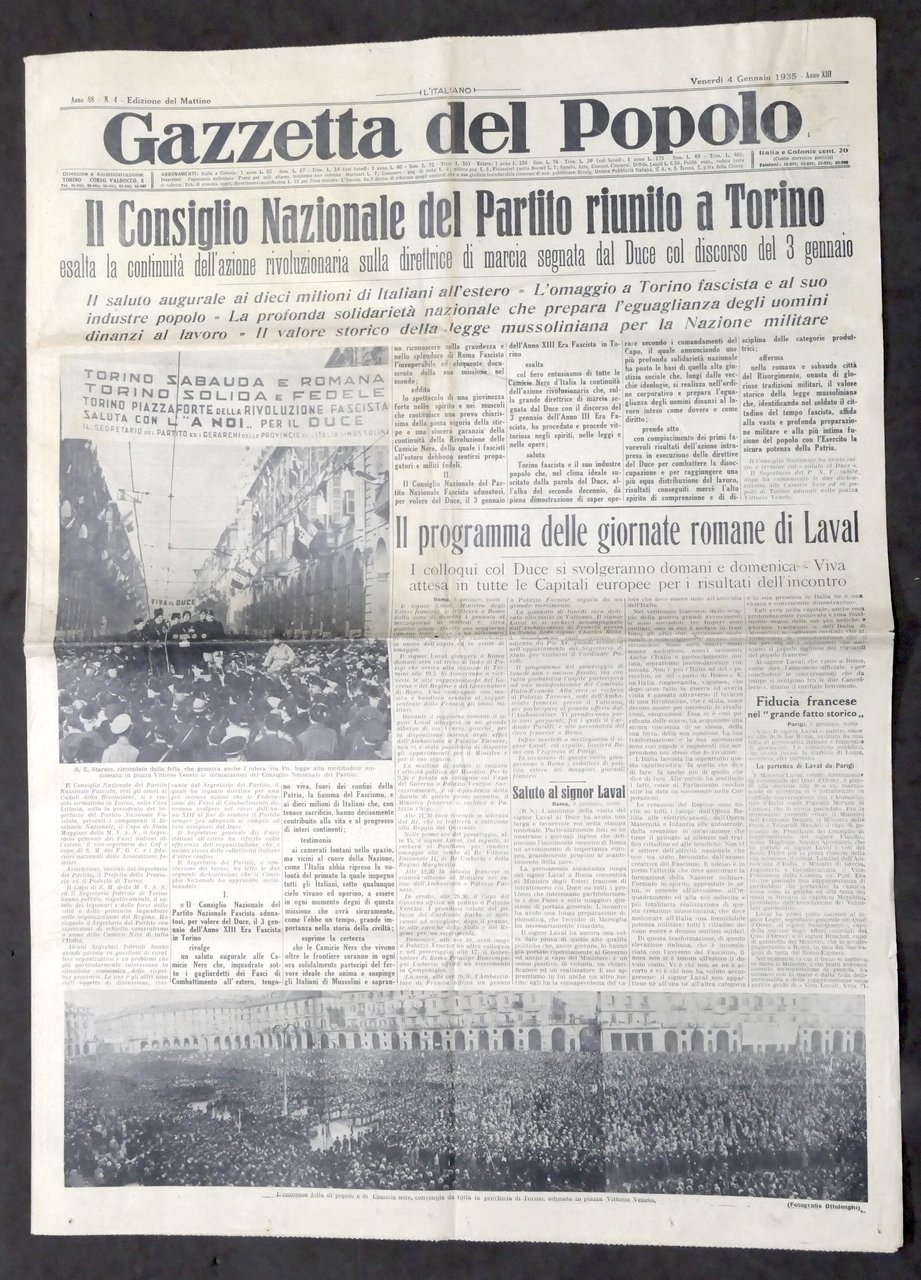 Giornale Gazzetta del Popolo N. 4 - Consiglio Nazionale del …