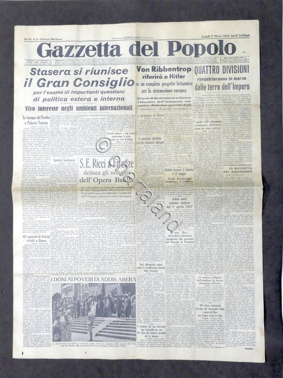 Giornale Gazzetta del Popolo N. 51 - Il riunione del …