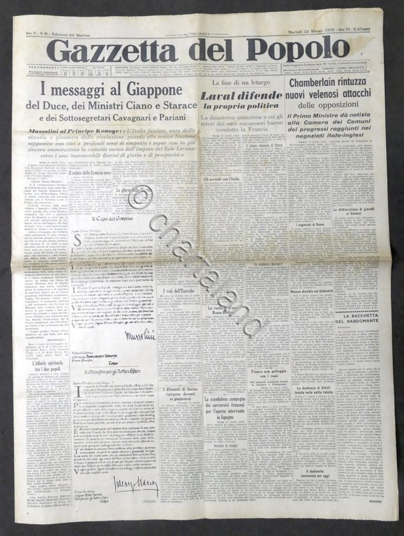 Giornale Gazzetta del Popolo N. 69 - I messaggi al …