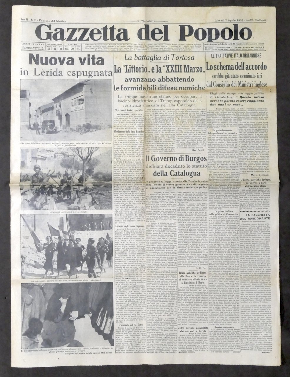 Giornale Gazzetta del Popolo N. 83 - Nuova vita in …