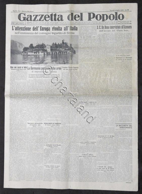 Giornale Gazzetta del Popolo N.84 Mer. Attenzione Europa rivolta all'Italia …