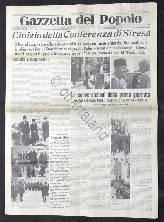 Giornale Gazzetta del Popolo N. 88 - L'inizio della Conferenza …