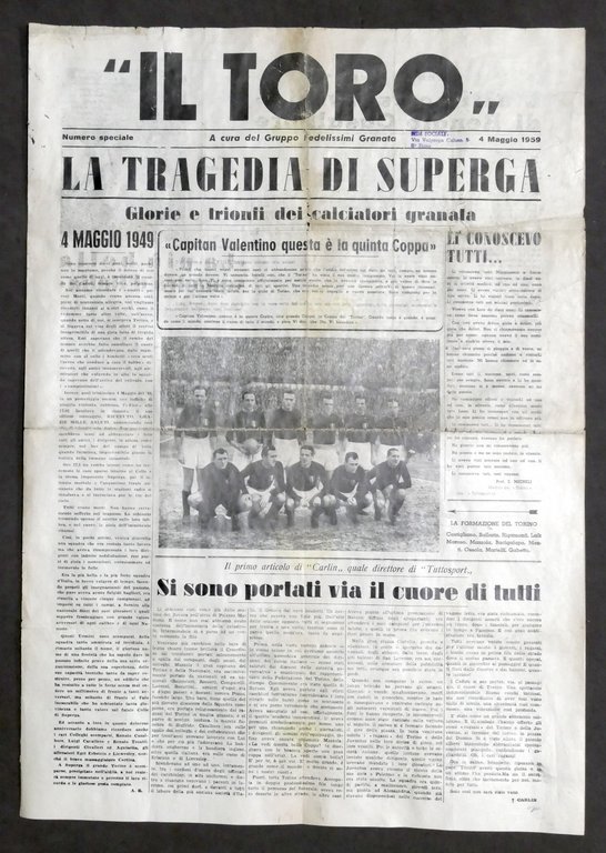 Giornale Il Toro Numero speciale - Decennale - La tragedia …