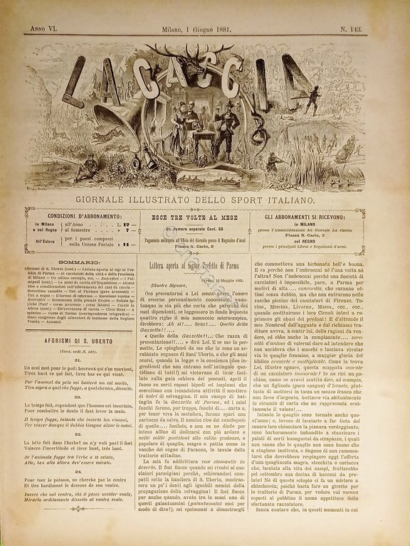 Giornale Illustrato dello Sport Italiano - La Caccia N. 143 …