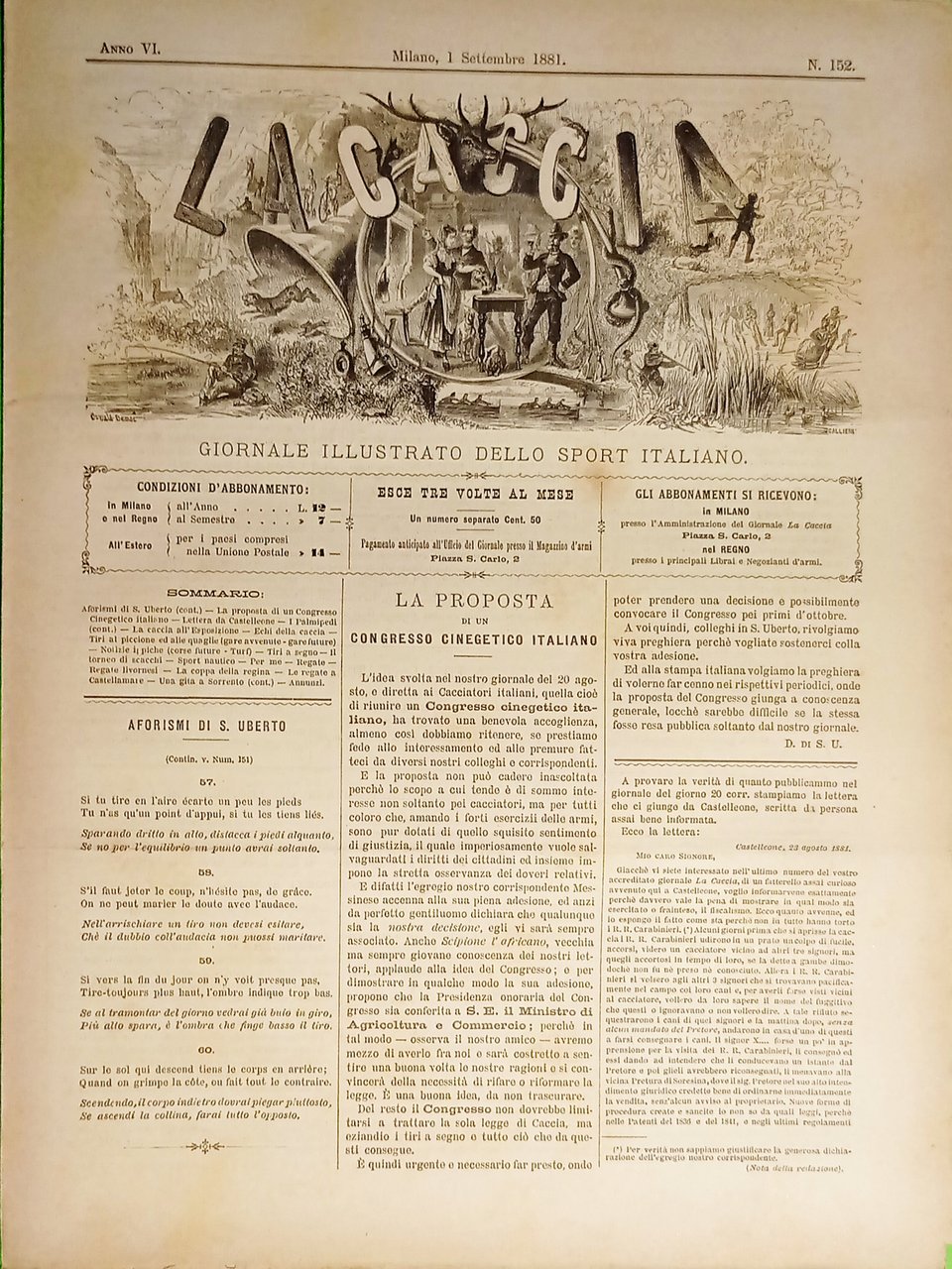 Giornale Illustrato dello Sport Italiano - La Caccia N. 152 …