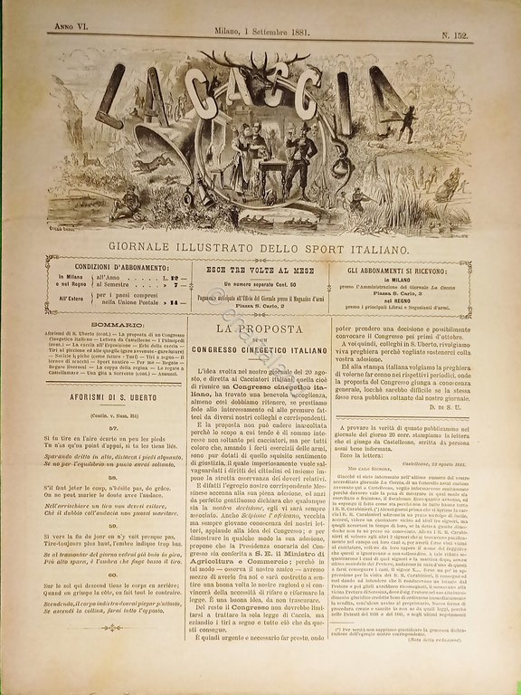 Giornale Illustrato dello Sport Italiano - La Caccia N. 152 …