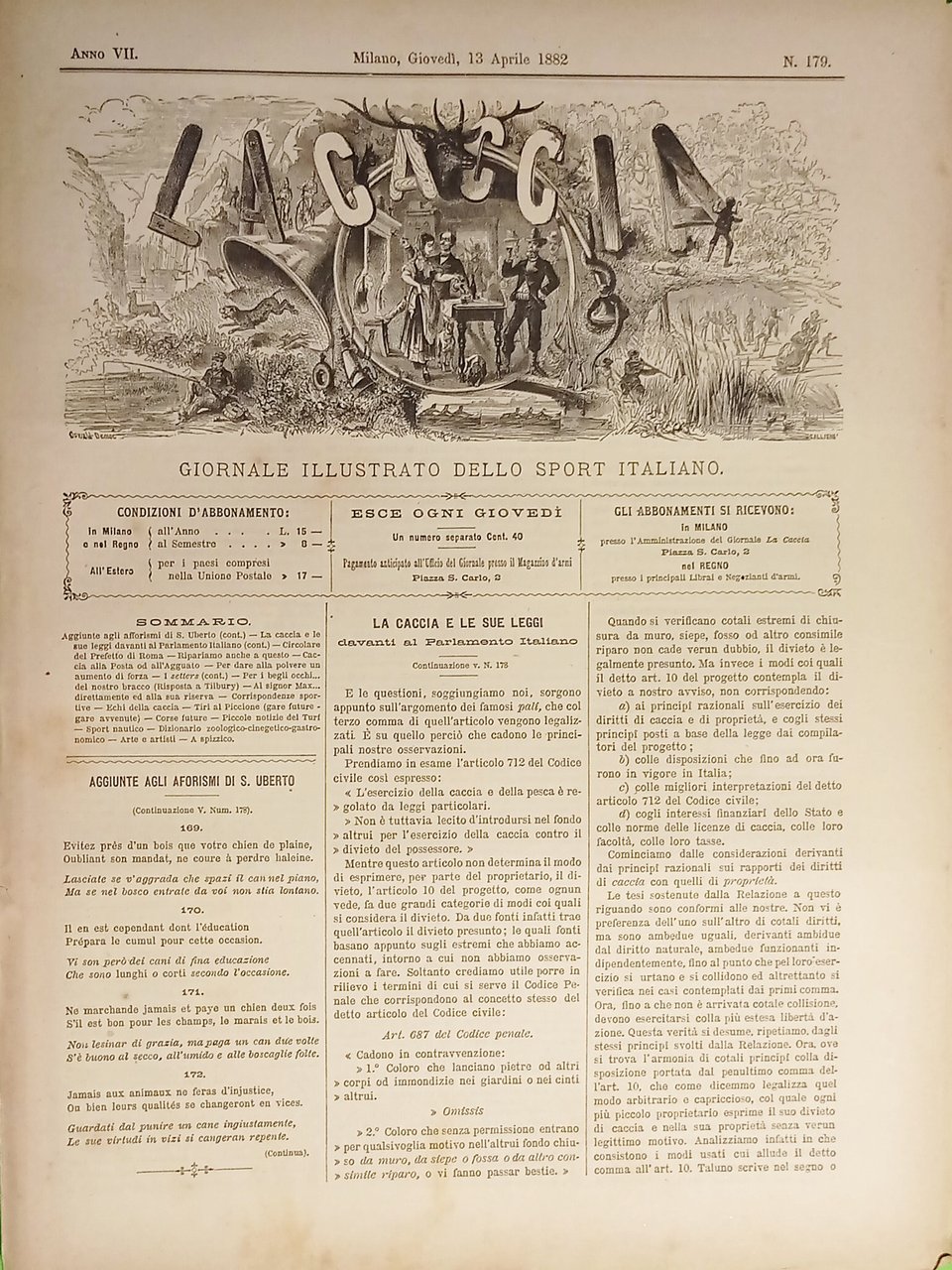 Giornale Illustrato dello Sport Italiano - La Caccia N. 179 …
