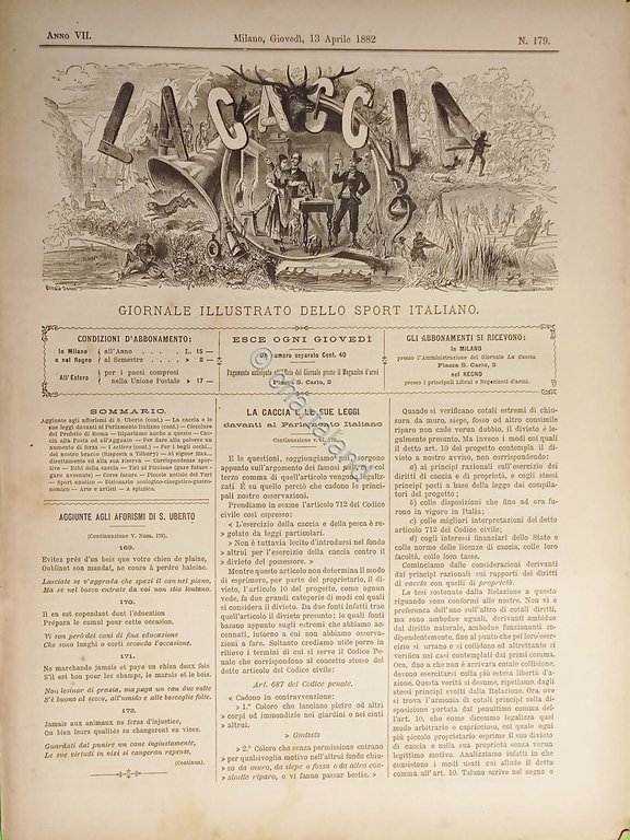 Giornale Illustrato dello Sport Italiano - La Caccia N. 179 …