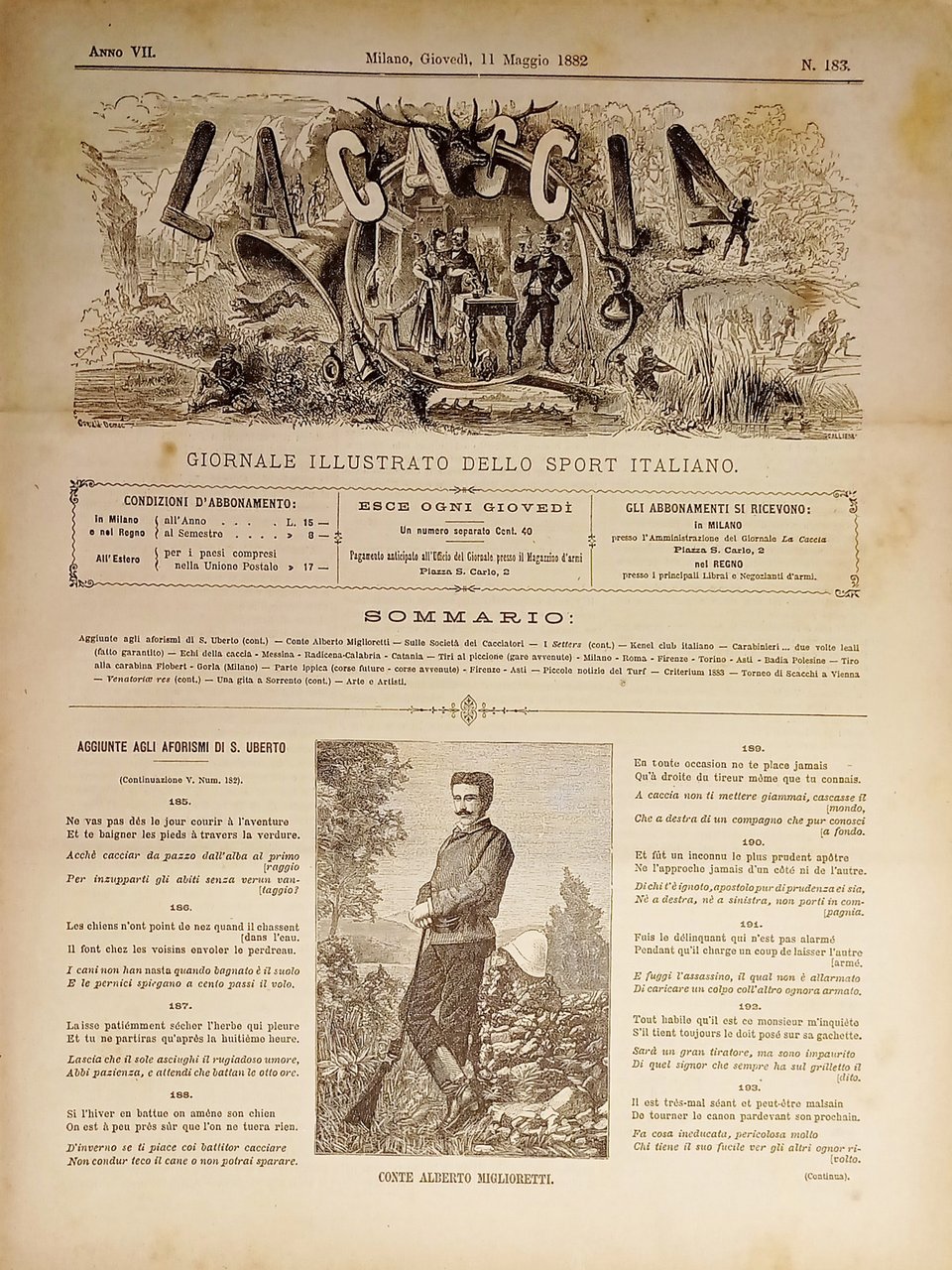 Giornale Illustrato dello Sport Italiano - La Caccia N. 183 …