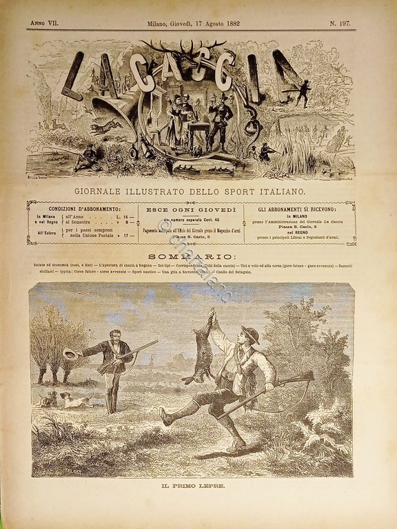 Giornale Illustrato dello Sport Italiano - La Caccia N. 197 …