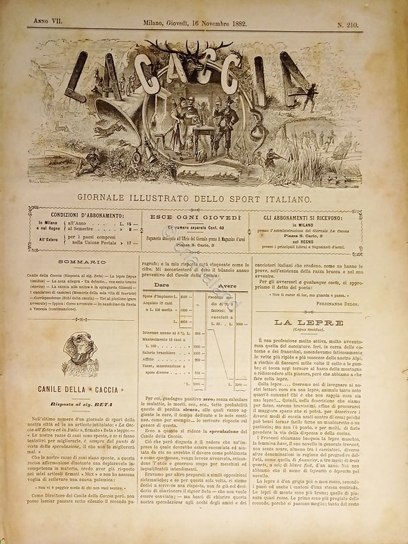 Giornale Illustrato dello Sport Italiano - La Caccia N. 210 …
