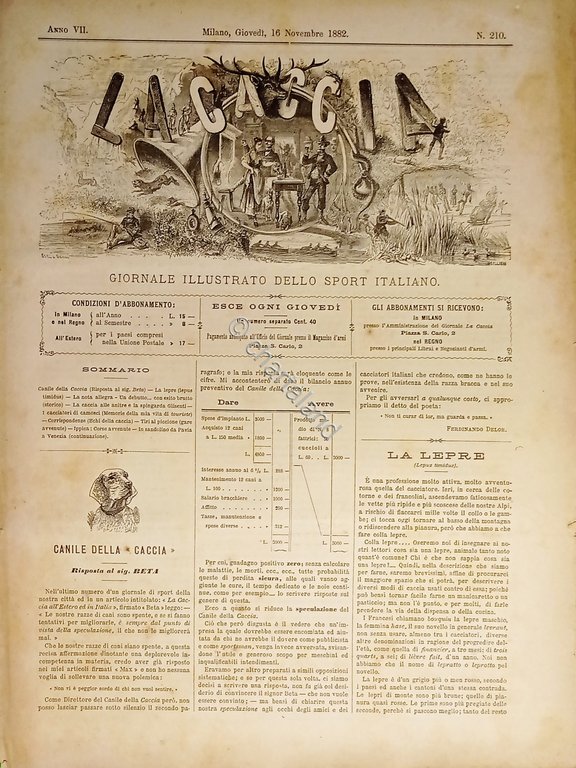 Giornale Illustrato dello Sport Italiano - La Caccia N. 210 …