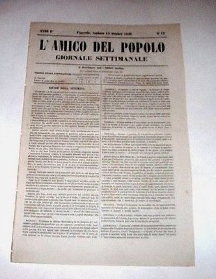 Giornale L'Amico del Popolo - Pinerolo - Anno I - … | Immagine principale