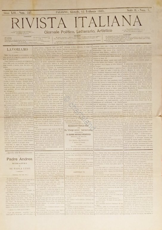 Giornale Politico Letterario Artistico - Rivista Italiana N. 527 - … | Immagine Gallery 2