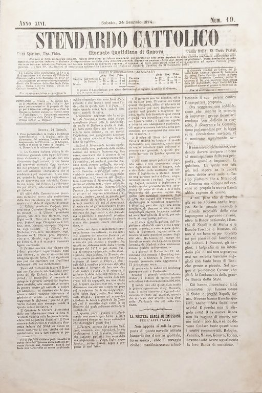 Giornale Quotidiano di Genova - Stendardo Cattolico N. 19 - … | Immagine Gallery 2