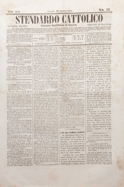 Giornale Quotidiano di Genova - Stendardo Cattolico N. 20 - … | Immagine Gallery 2