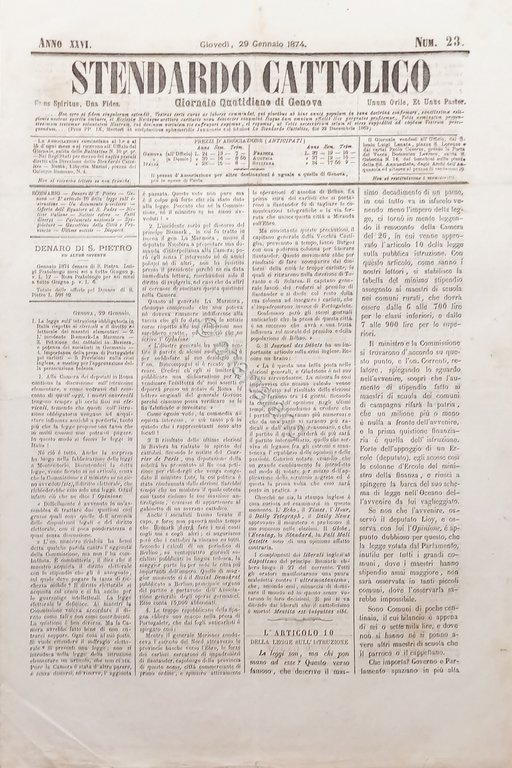 Giornale Quotidiano di Genova - Stendardo Cattolico N. 23 - … | Immagine Gallery 2