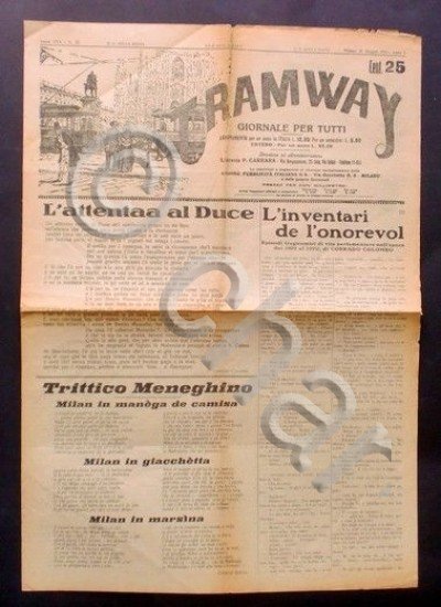 Giornale Milano - Tramway anno XXX N. 25 Giugno 1932 …