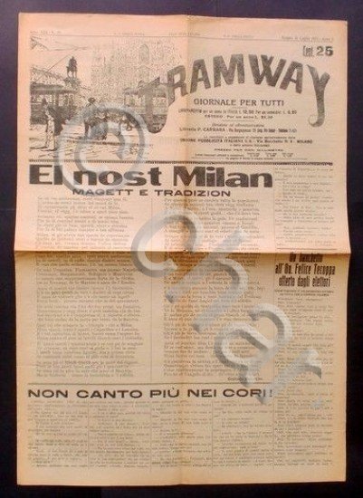 Giornale Milano - Tramway anno XXX N.29 Luglio 1932 italiano …