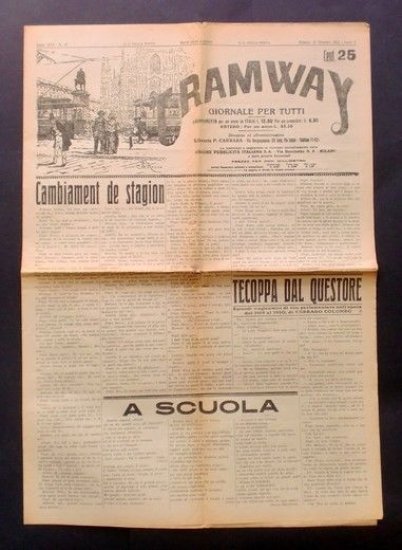Giornale Milano - Tramway anno XXX N. 42 Ottobre 1932 …