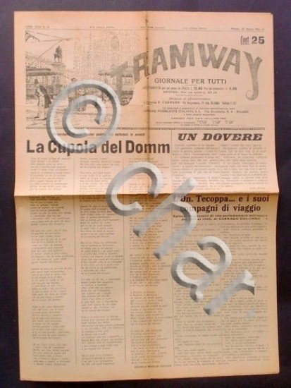 Giornale Milano - Tramway anno XXXI N. 12 Marzo 1933 …