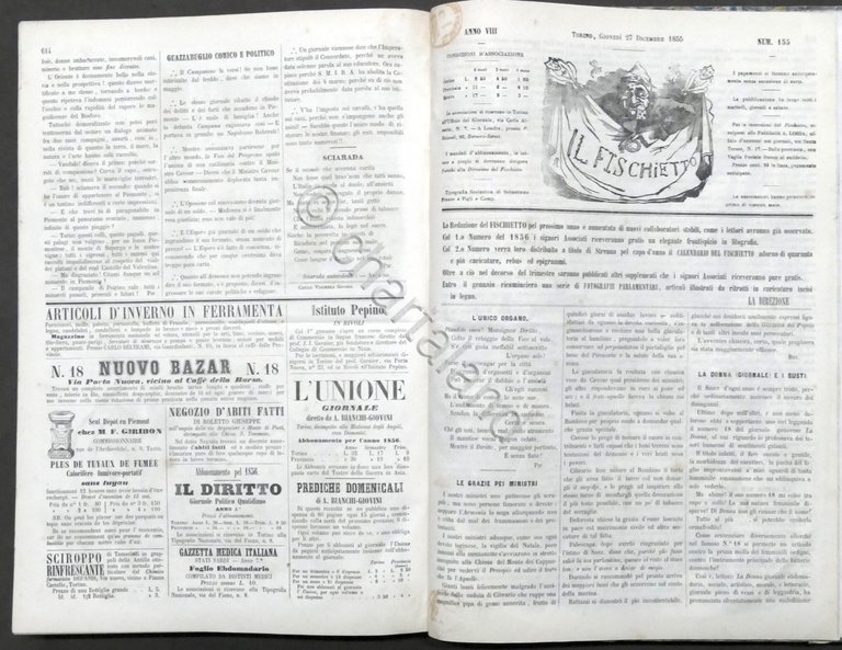 Giornale satirico - Il Fischietto Anno VIII completo - 1855 | Immagine Gallery 11