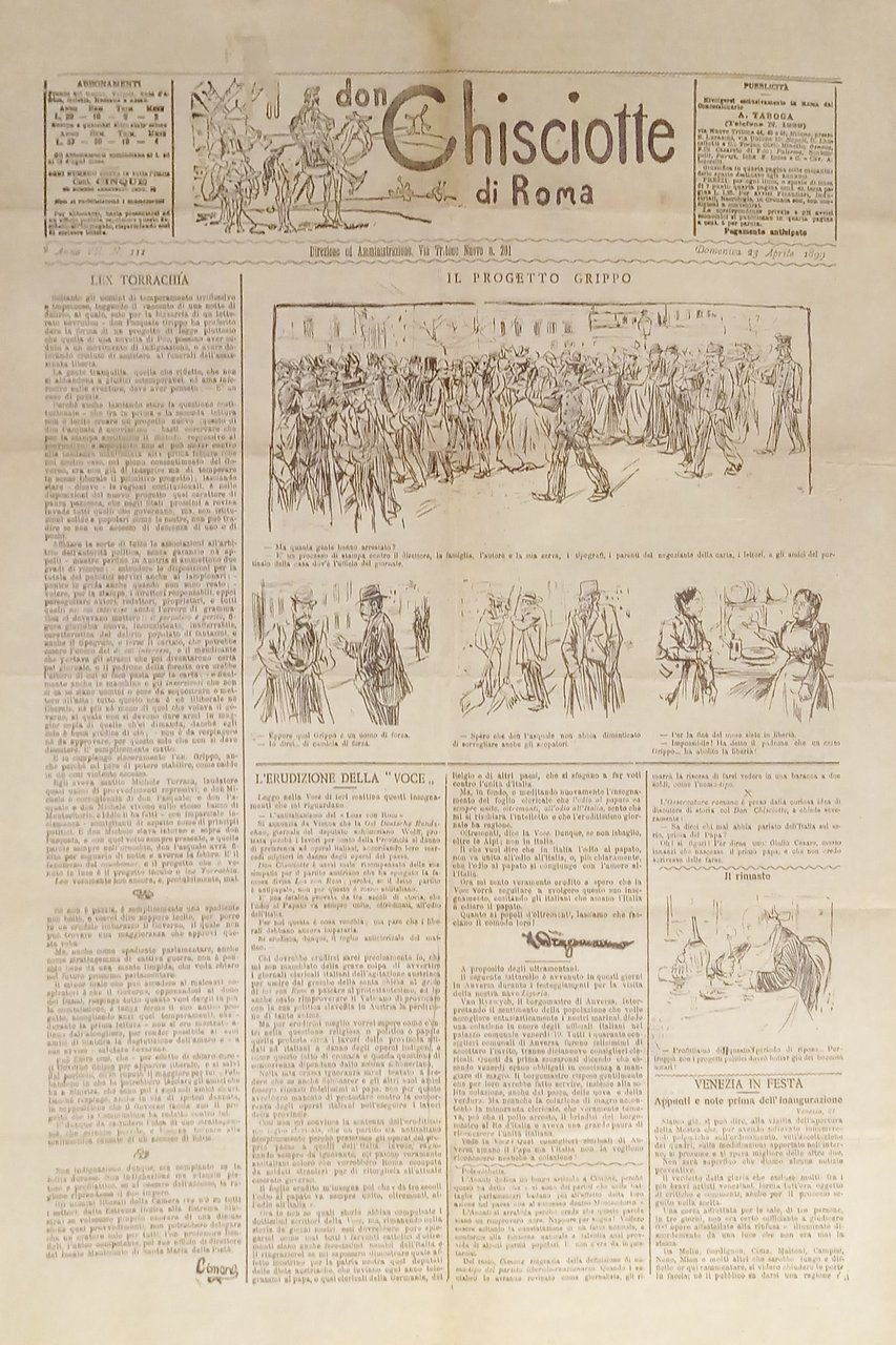 Giornale satirico Umoristico - Il Don Chisciotte di Roma N. …