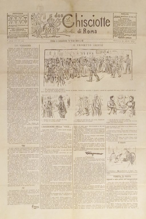 Giornale satirico Umoristico - Il Don Chisciotte di Roma N. 111 - 1899