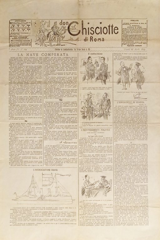 Giornale satirico Umoristico - Il Don Chisciotte di Roma N. 115 - 1899