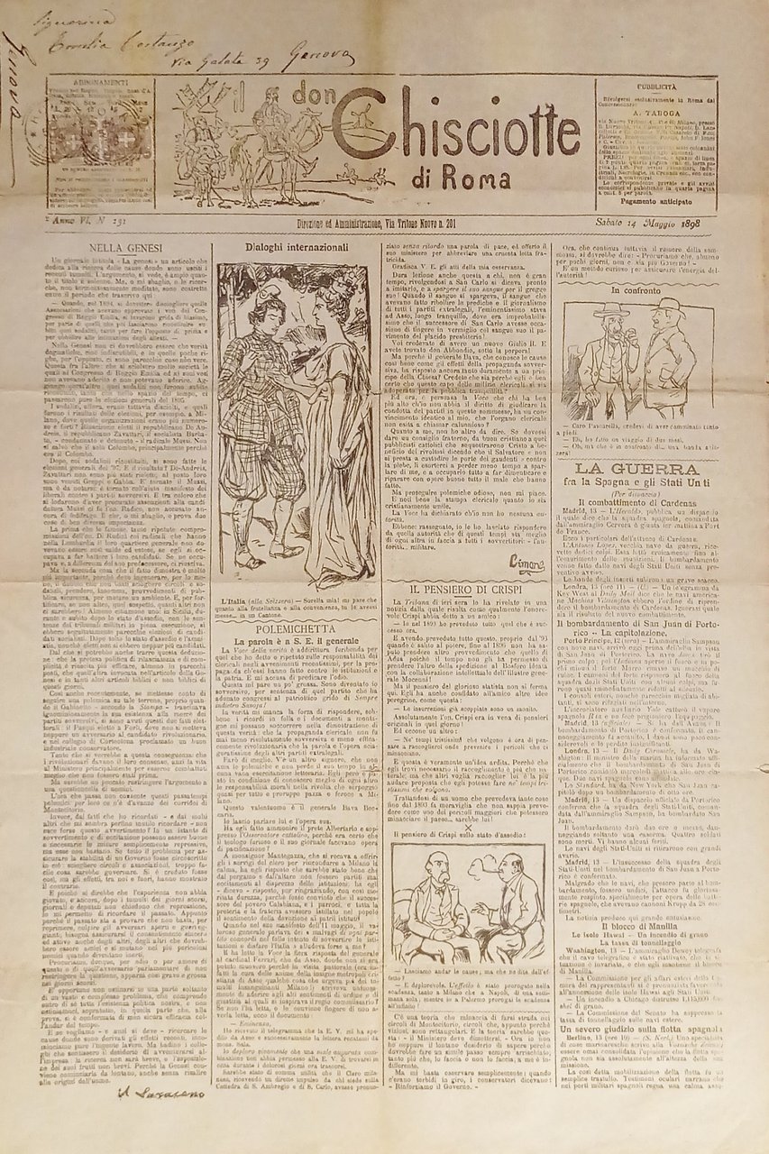 Giornale satirico Umoristico - Il Don Chisciotte di Roma N. …