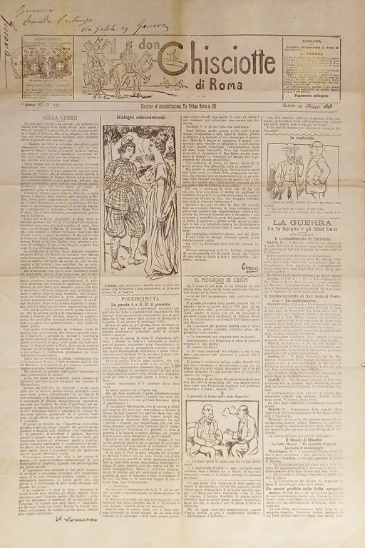 Giornale satirico Umoristico - Il Don Chisciotte di Roma N. 131 - 1898