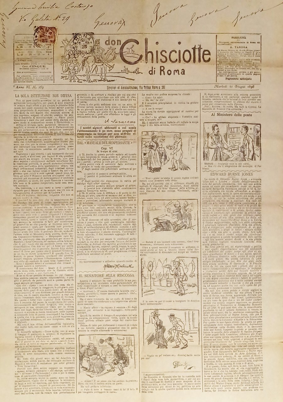 Giornale satirico Umoristico - Il Don Chisciotte di Roma N. …