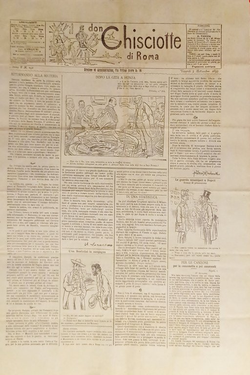 Giornale satirico Umoristico - Il Don Chisciotte di Roma N. 242 - 1897
