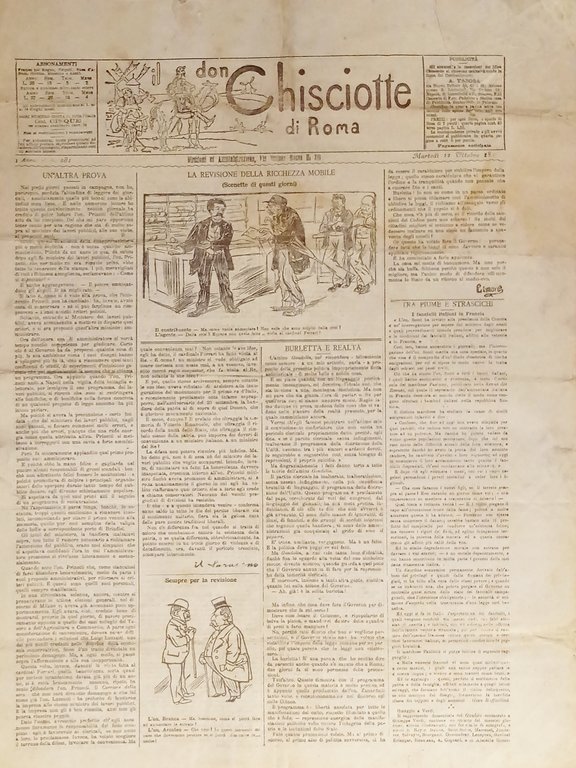 Giornale satirico Umoristico - Il Don Chisciotte di Roma N. 281 - 1897