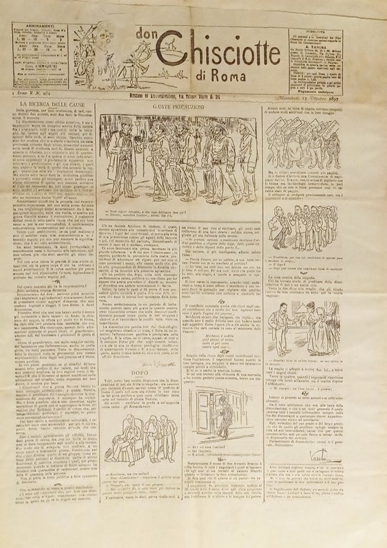 Giornale satirico Umoristico - Il Don Chisciotte di Roma N. 282 - 1897
