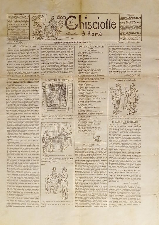 Giornale satirico Umoristico - Il Don Chisciotte di Roma N. 284 - 1897