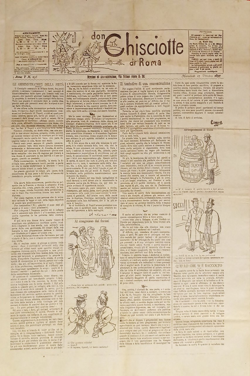 Giornale satirico Umoristico - Il Don Chisciotte di Roma N. …