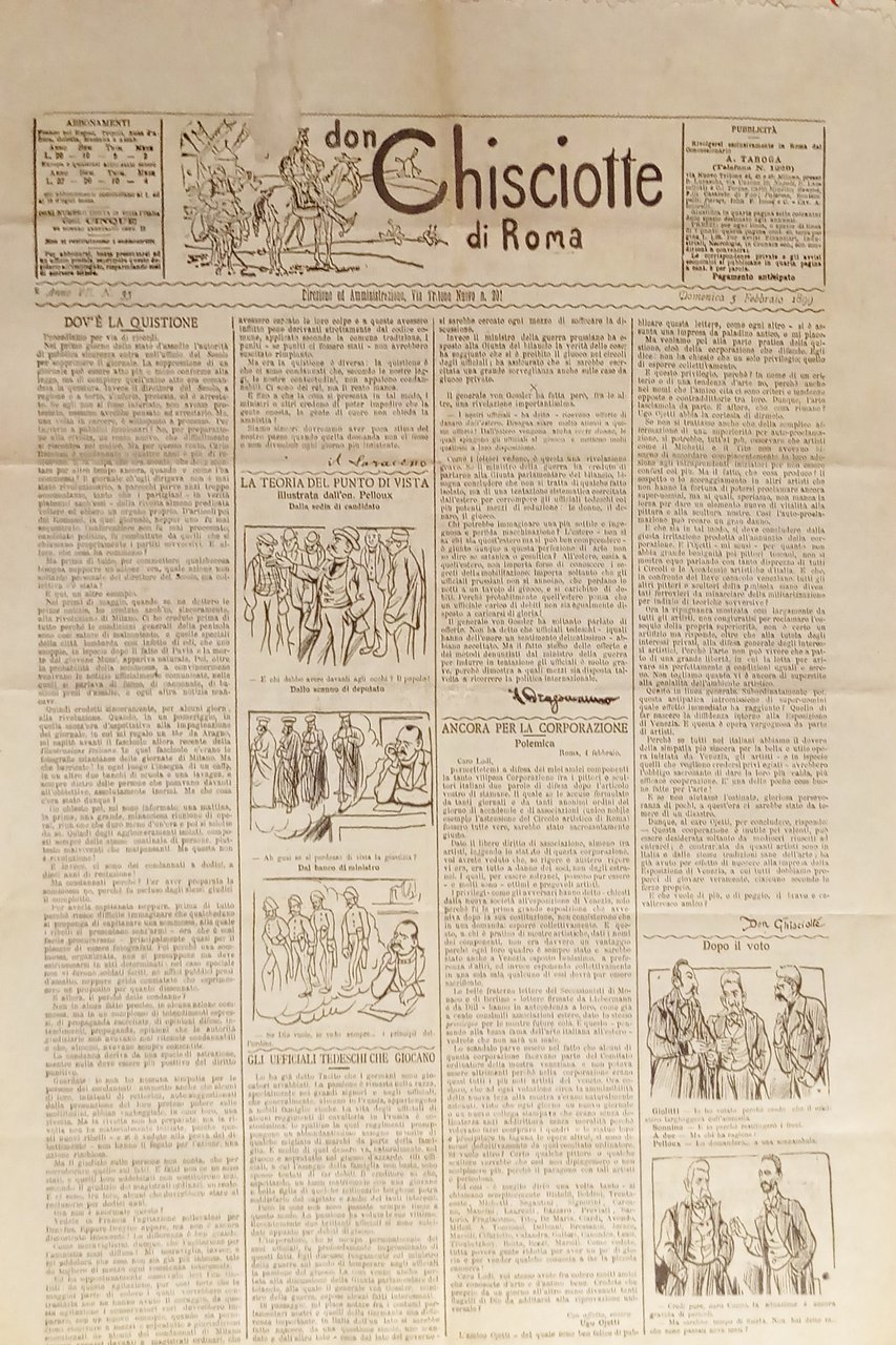 Giornale satirico Umoristico - Il Don Chisciotte di Roma N. …