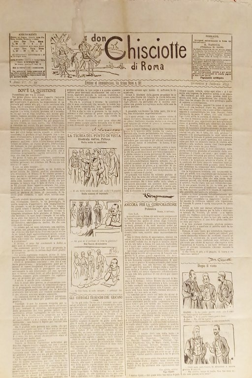 Giornale satirico Umoristico - Il Don Chisciotte di Roma N. 35 - 1899