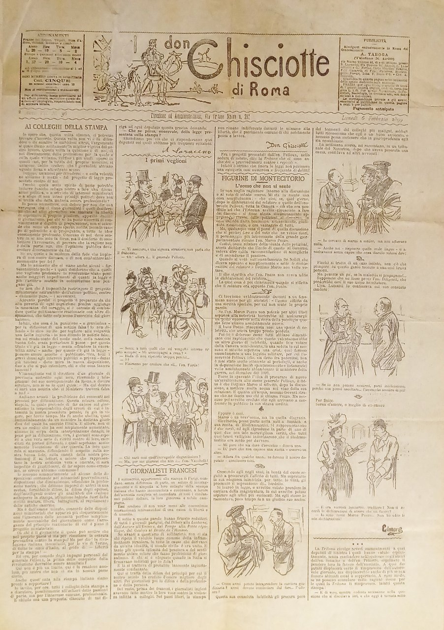 Giornale satirico Umoristico - Il Don Chisciotte di Roma N. …