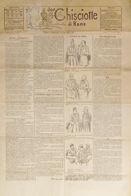 Giornale satirico Umoristico - Il Don Chisciotte di Roma N. 64 - 1899