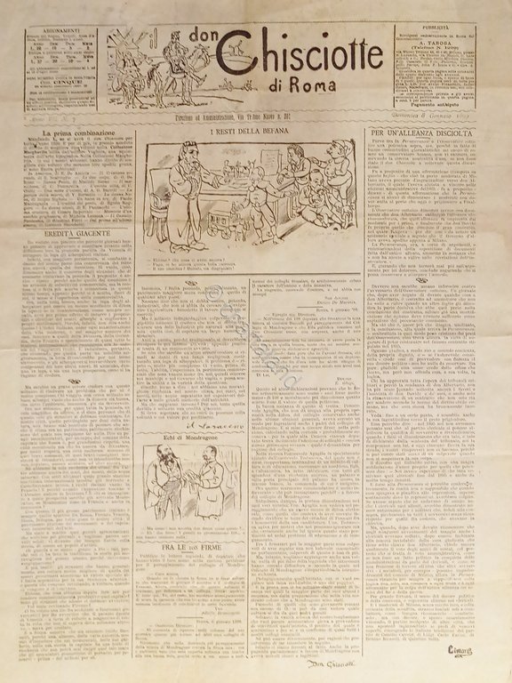 Giornale satirico Umoristico - Il Don Chisciotte di Roma N. …