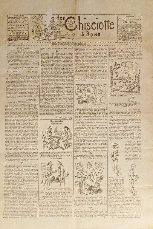 Giornale satirico Umoristico - Il Don Chisciotte di Roma N. 79 - 1899