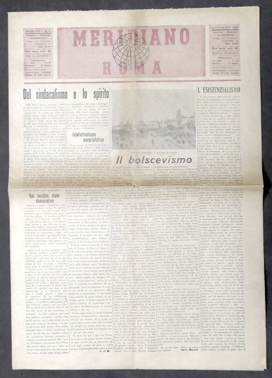 Giornale settimanale - Meridiano di Roma - 3 gennaio 1943