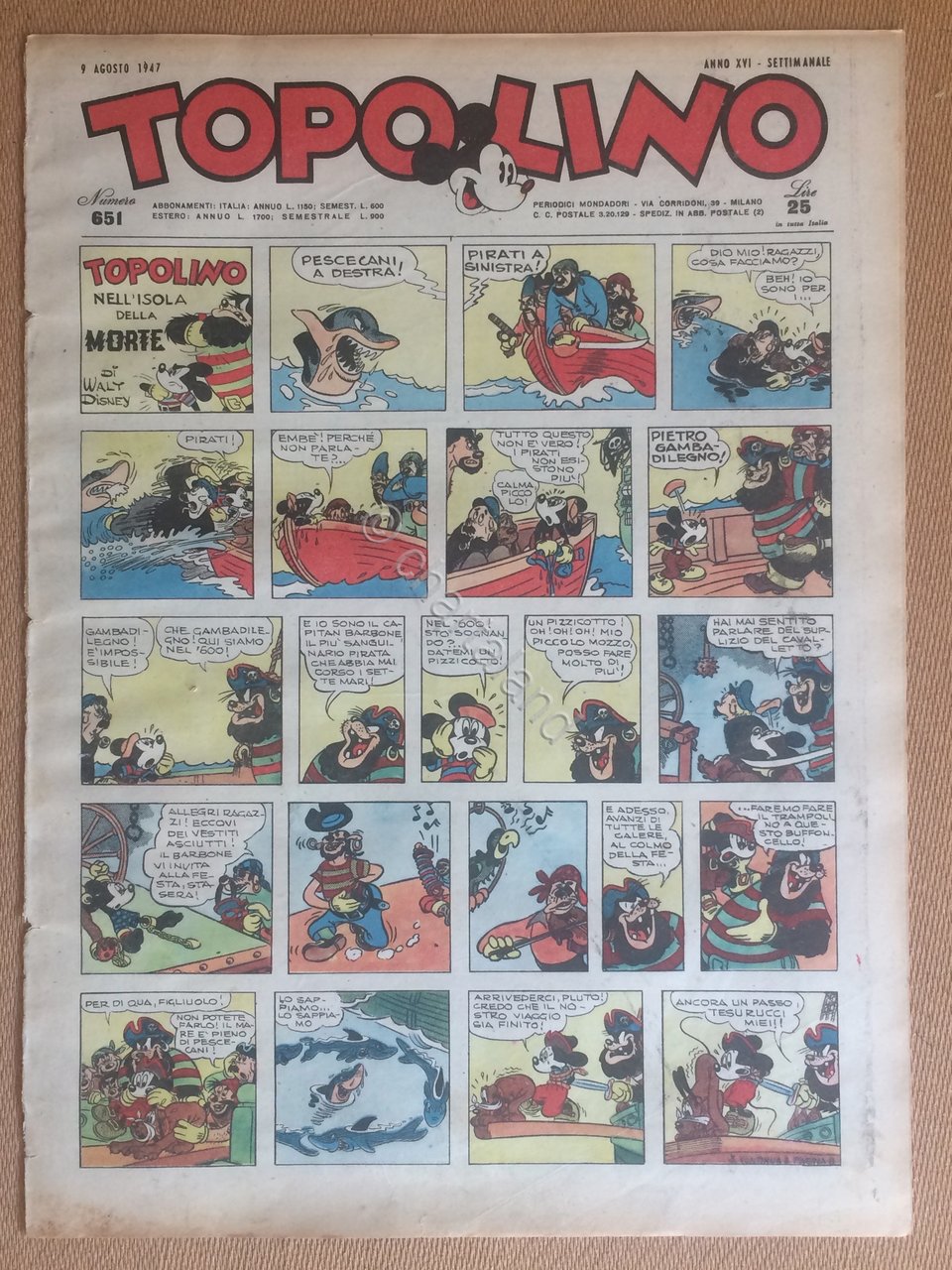 Topolino Giornale n. 651 anno 1947