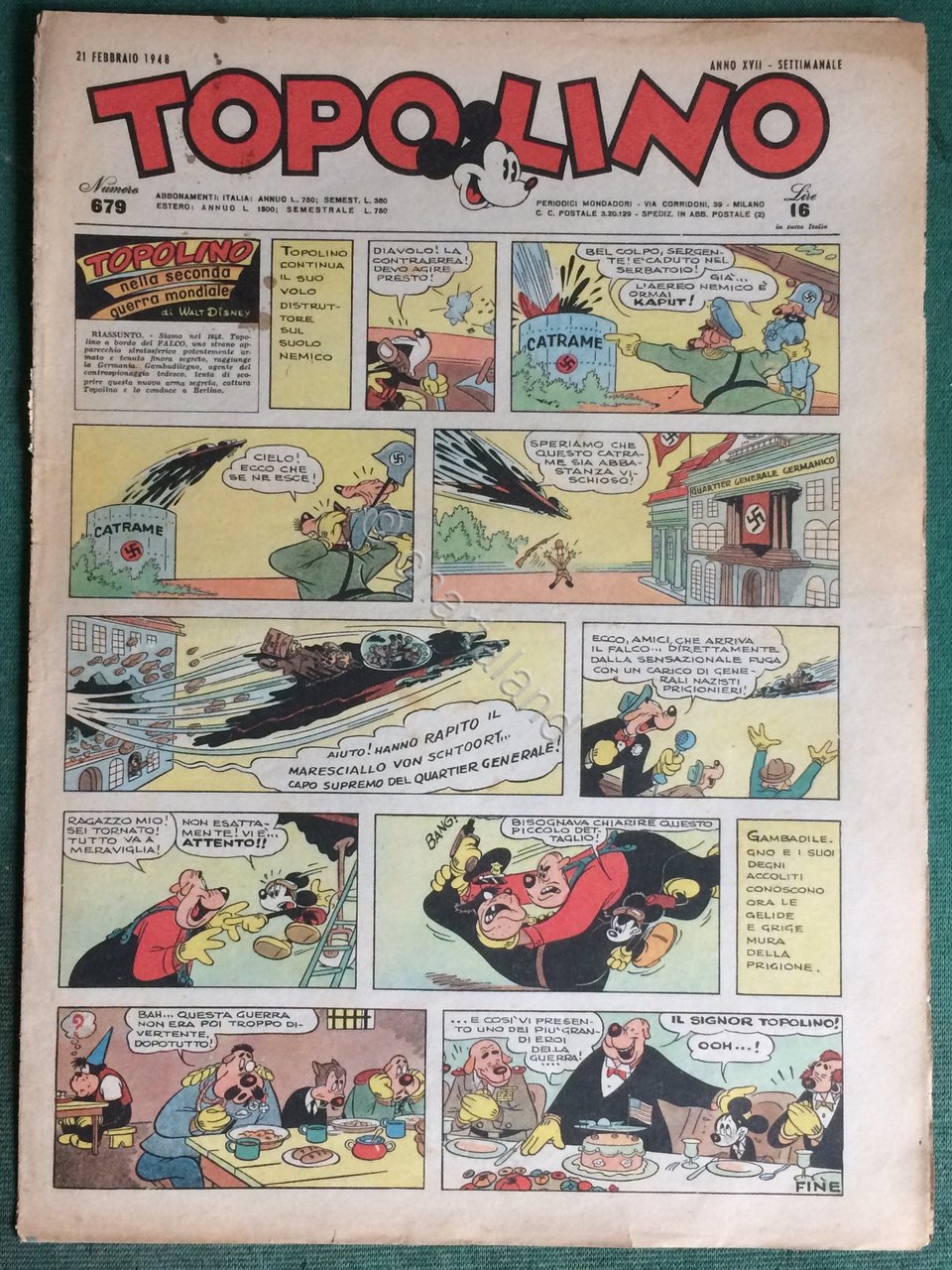 Giornale Topolino n. 679 anno 1948 | Immagine principale